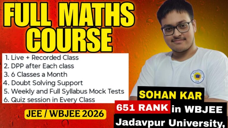 Math Full Course for WBJEE/JEE 2026